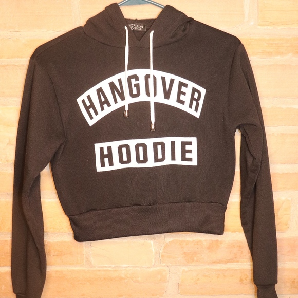 Hangover Crop Top Hoodie - Picture 1 of 2